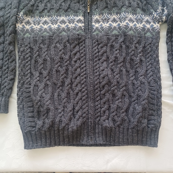 INIS CRAFTS MERINO WOOL ZIP SWEATER NWT LARGE - Picture 11 of 16
